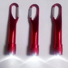 Kırmızı LED Metal / Plastik baskılı logo promosyon hediyeler için el feneri anahtar zincirleri meşale açtı