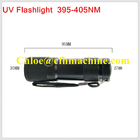 Suya Dayanıklı Siyah Renkli Alüminyum Alaşımlı Kuru Aküyle Çalışan 395NM 9 UV LED Flaş / Torch