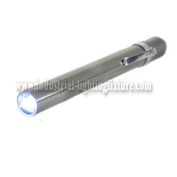 Gümüş High Intensity LED el feneri, Alüminyum Pil Torch Powered