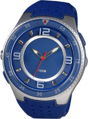 Mens Round Sportif Analog Saatler Led Meşalesi ve 100m Suya Dayanıklı