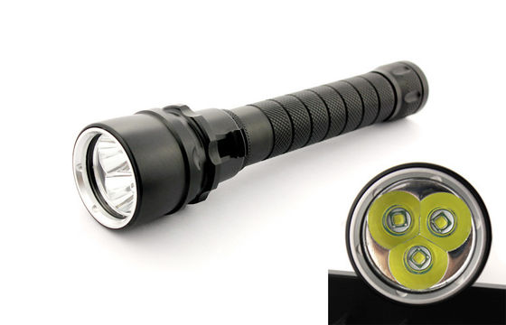 Siyah 6500k Profesyonel LED Dalış Meşalesi, CREE XM L2 Led Dalış El Feneri